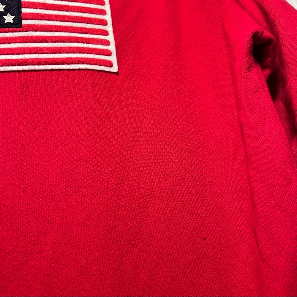 Lauren Ralph Lauren Ruffled-cuff Sweater Red American Flag USA July 4th Medium - Picture 6 of 6